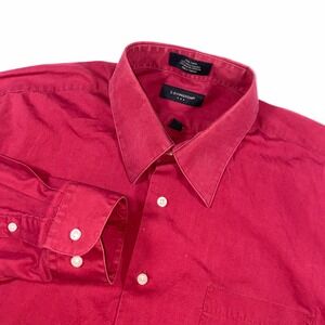 Covington Men Burgundy Red Easy Care Button Down Shirt Long Sleeve 16-16.5 34-35
